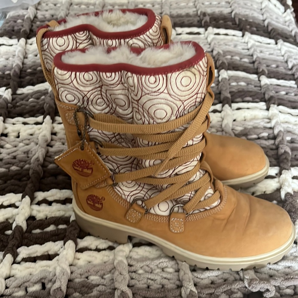 Women winter Timberland boots.